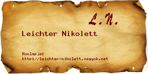 Leichter Nikolett névjegykártya